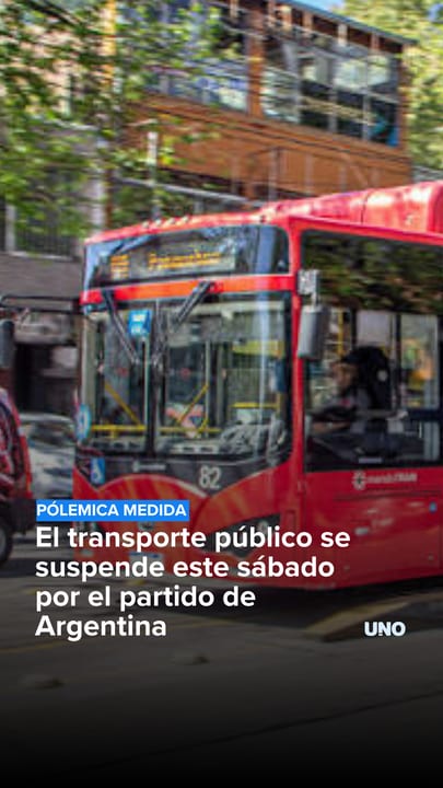 El transporte público se suspende este sábado por el partido de Argentina