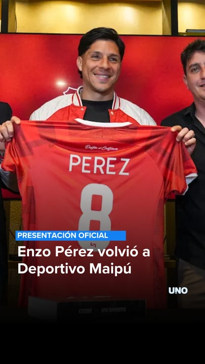 Enzo Pérez fue presentado en Deportivo Maipú