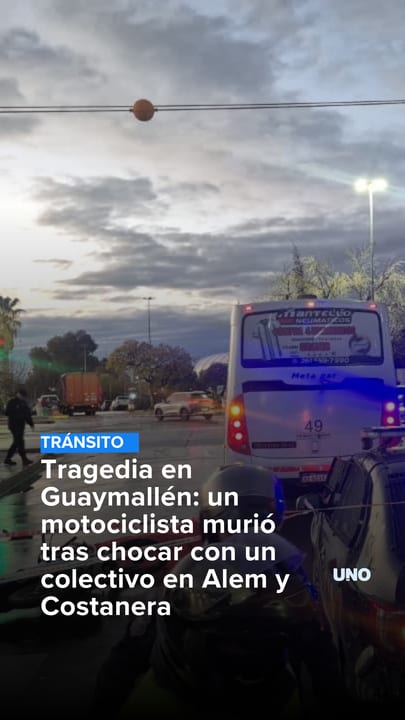 Tragedia en Guaymallén: un motociclista murió tras chocar con un colectivo en Alem y Costanera
