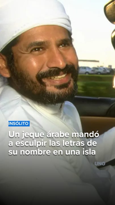 Un jeque árabe mandó a esculpir las letras de su nombre en una isla