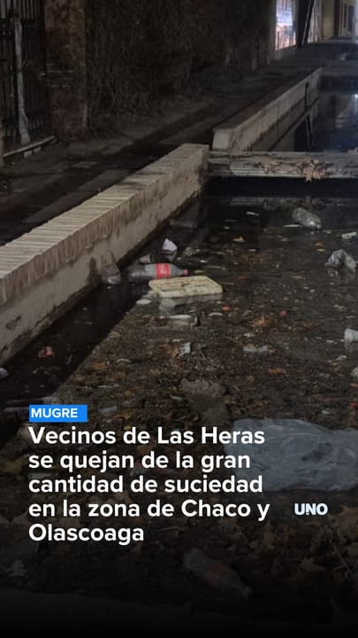 Vecinos de Las Heras se quejan de la gran cantidad de suciedad en la zona de Chaco y Olascoaga