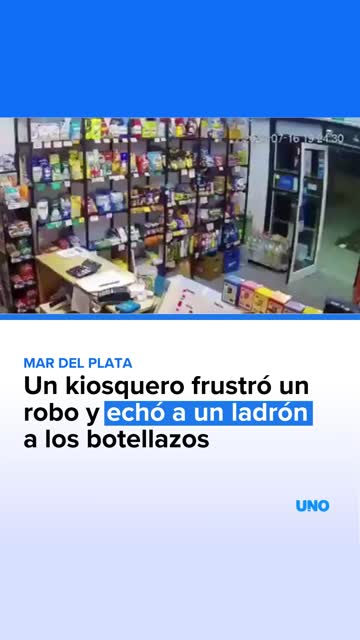 Un kiosquero evitó un robo y echó al ladrón a botellazos