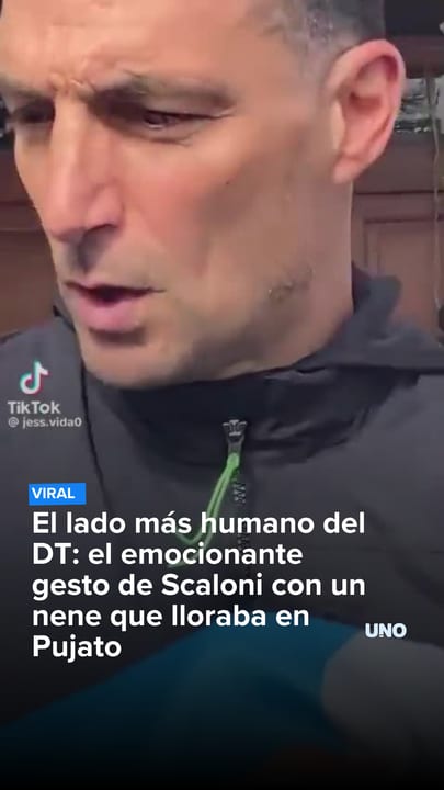 El lado más humano del DT: el emocionante gesto de Scaloni con un nene que lloraba en Pujato