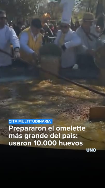 Prepararon el omelette más grande del país: usaron 10.000 huevos
