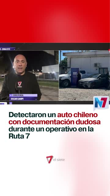Detectaron un auto chileno con documentación dudosa durante un operativo en la Ruta 7