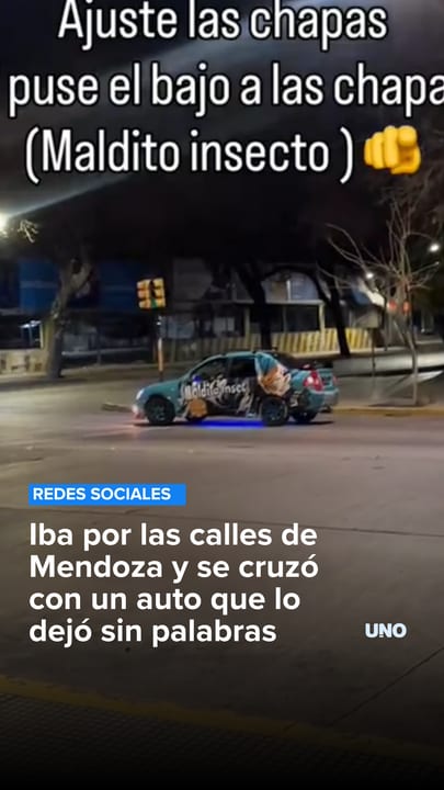 Iba por las calles de Mendoza y se cruzó con un auto que lo dejó sin palabras