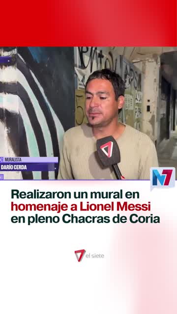 Realizaron un mural en homenaje a Lionel Messi en pleno Chacras de Coria