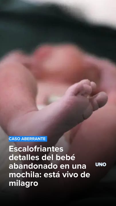 Escalofriantes detalles del bebé abandonado en una mochila: está vivo de milagro