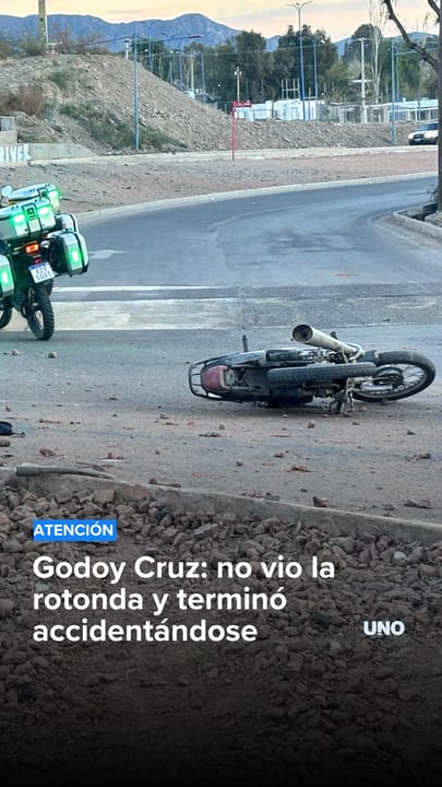 Godoy Cruz: no vio la rotonda y terminó accidentándose