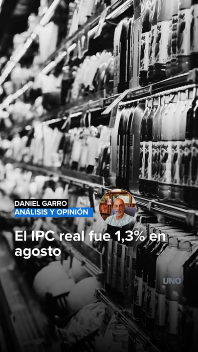 El IPC real fue 1,3% en agosto